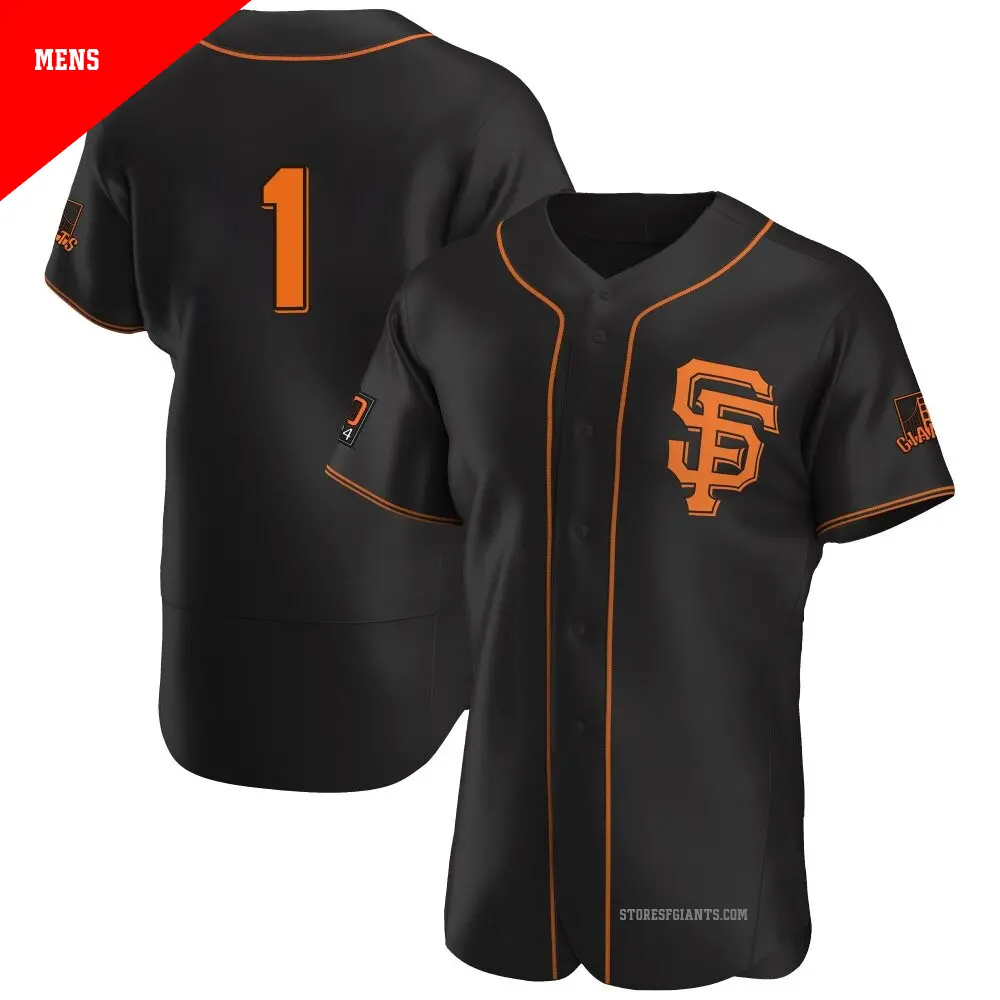 Men's ＃1 Osleivis Basabe San Francisco Giants Black Authentic Alternate Jersey