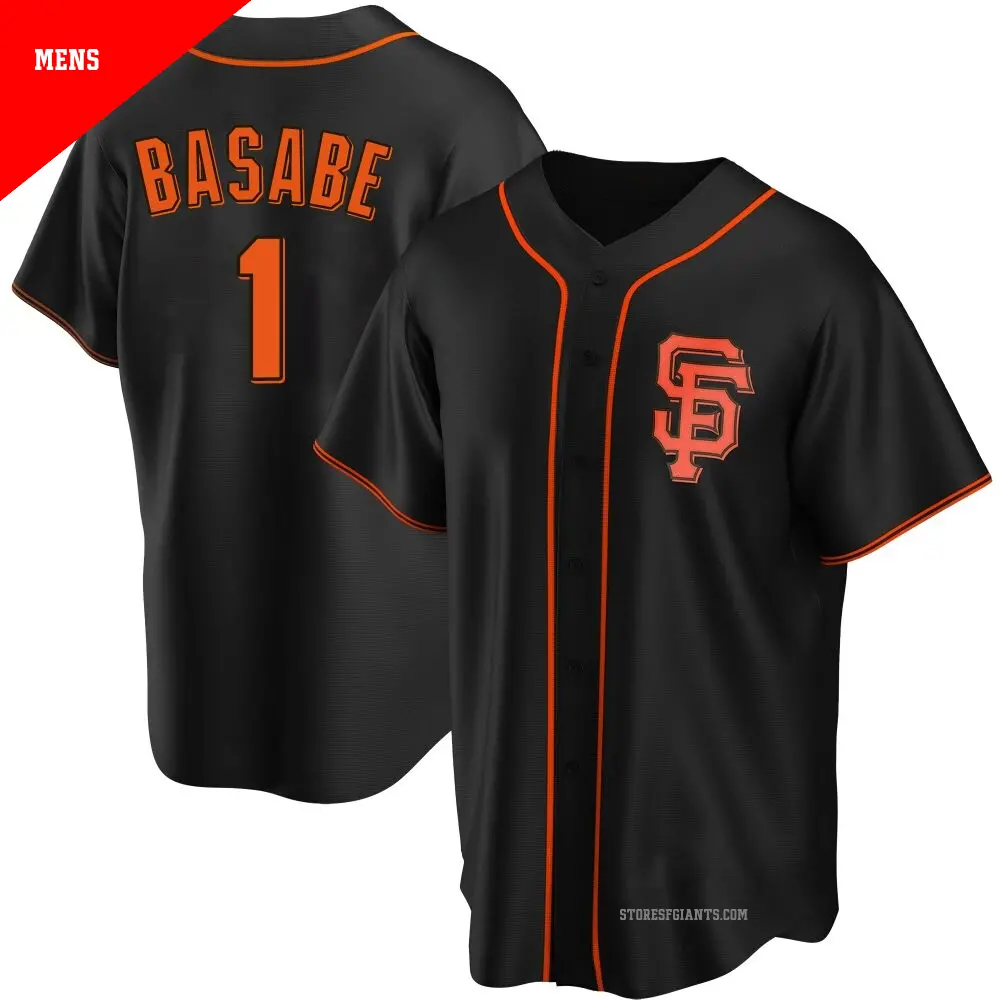 Men's ＃1 Osleivis Basabe San Francisco Giants Black Replica Alternate Jersey