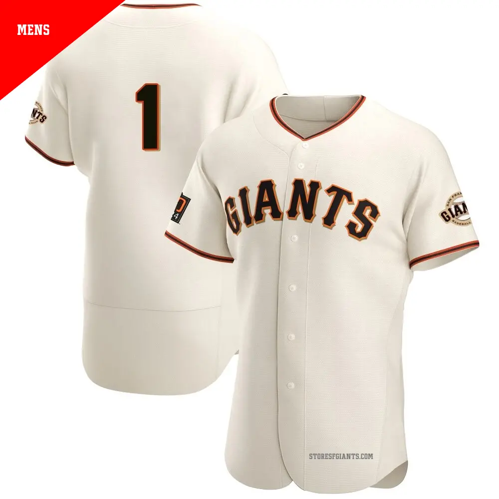 Men's ＃1 Osleivis Basabe San Francisco Giants Cream Authentic Home Jersey