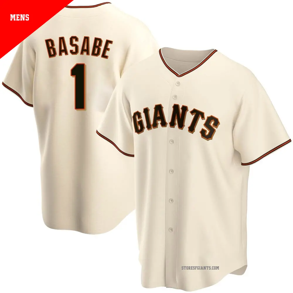 Men's ＃1 Osleivis Basabe San Francisco Giants Cream Replica Home Jersey