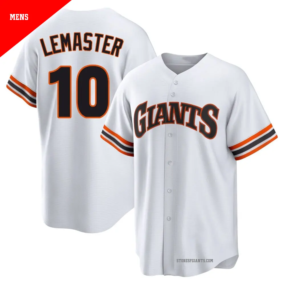 Men's ＃10 Johnnie Lemaster San Francisco Giants White Limited Throwback Cooperstown Collection Jersey