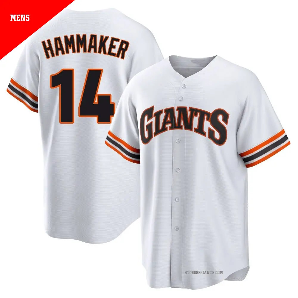 Men's ＃14 Atlee Hammaker San Francisco Giants White Limited Throwback Cooperstown Collection Jersey