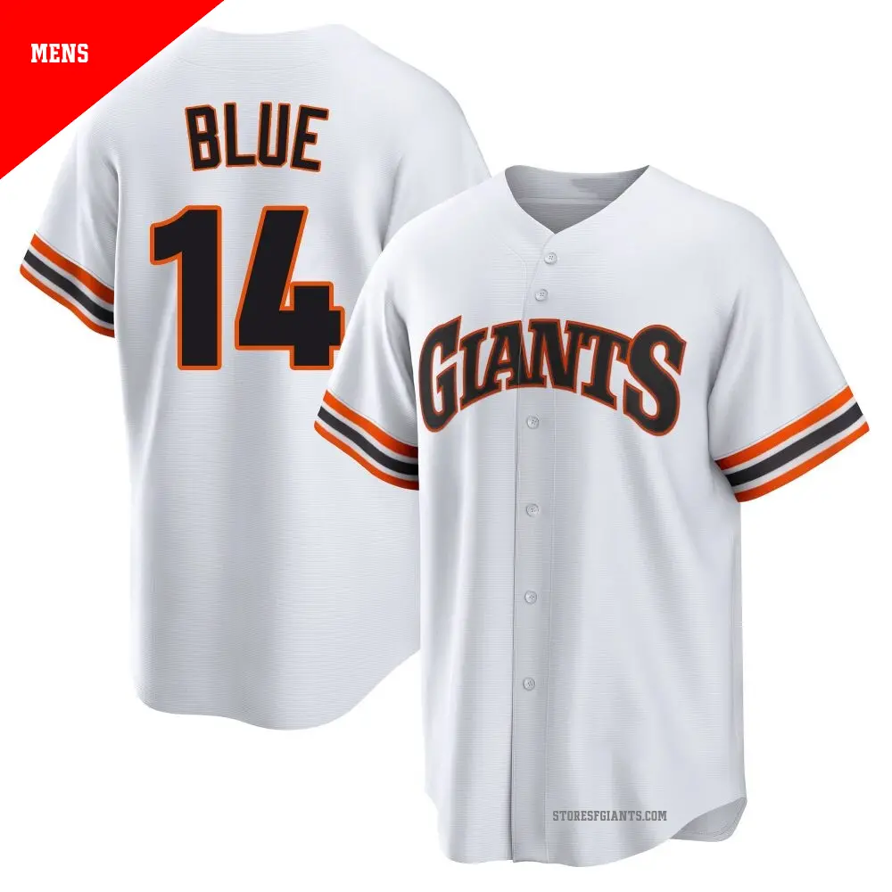 Men's ＃14 Vida Blue San Francisco Giants Blue Limited White Throwback Cooperstown Collection Jersey