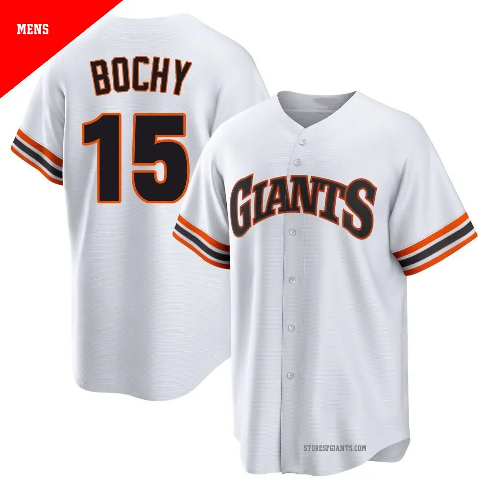 Men's ＃15 Bruce Bochy San Francisco Giants White Limited Throwback Cooperstown Collection Jersey