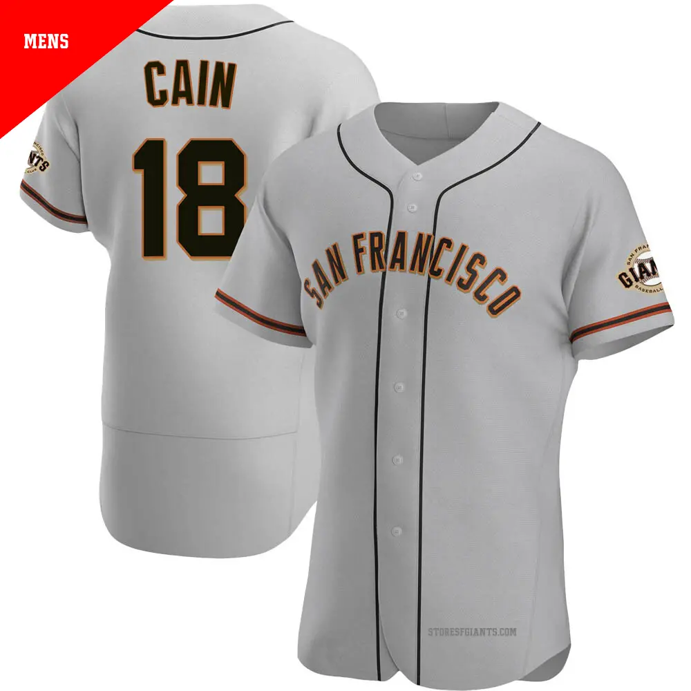 Men's ＃18 Matt Cain San Francisco Giants Gray Authentic Road Jersey
