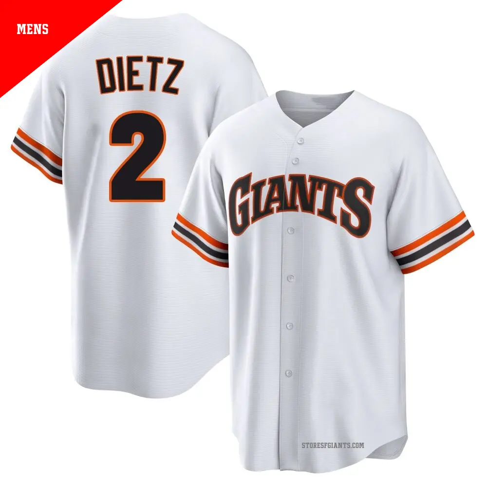 Men's ＃2 Dick Dietz San Francisco Giants White Limited Throwback Cooperstown Collection Jersey