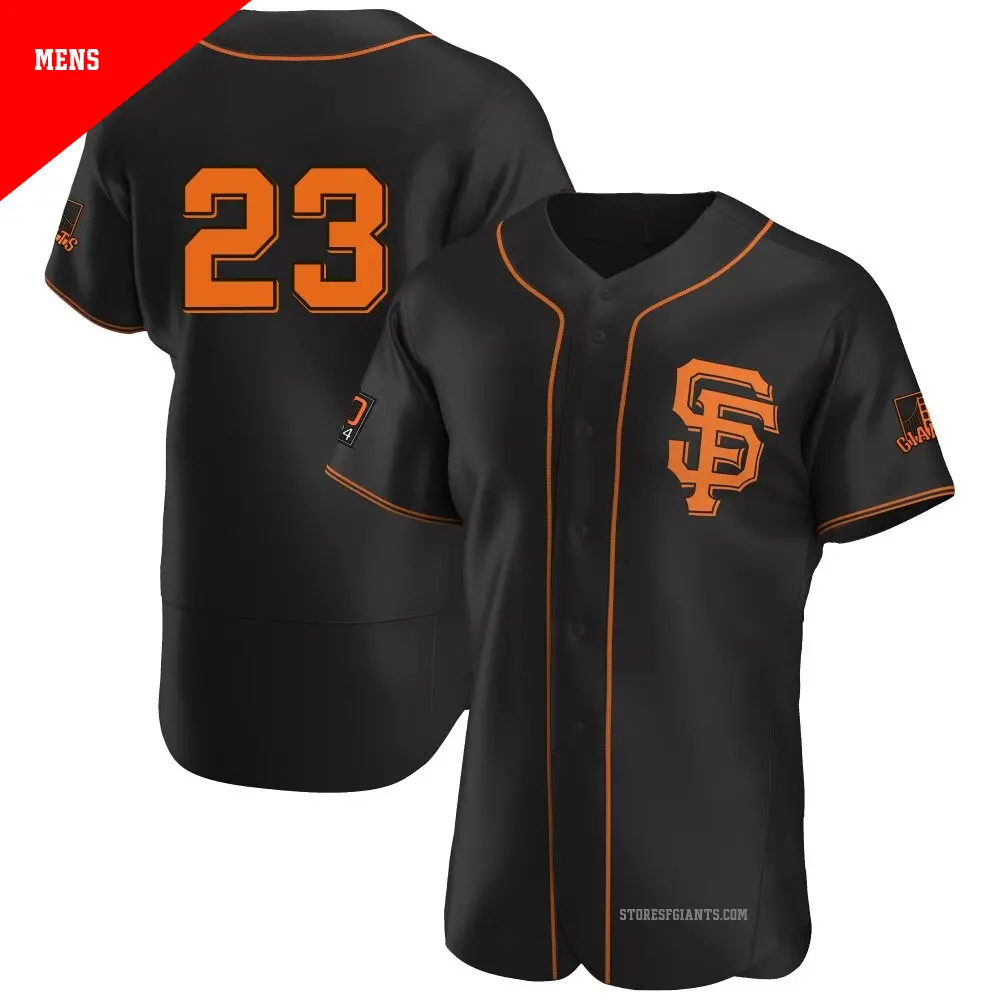 Men's ＃23 Sam Huff San Francisco Giants Black Authentic Alternate Jersey