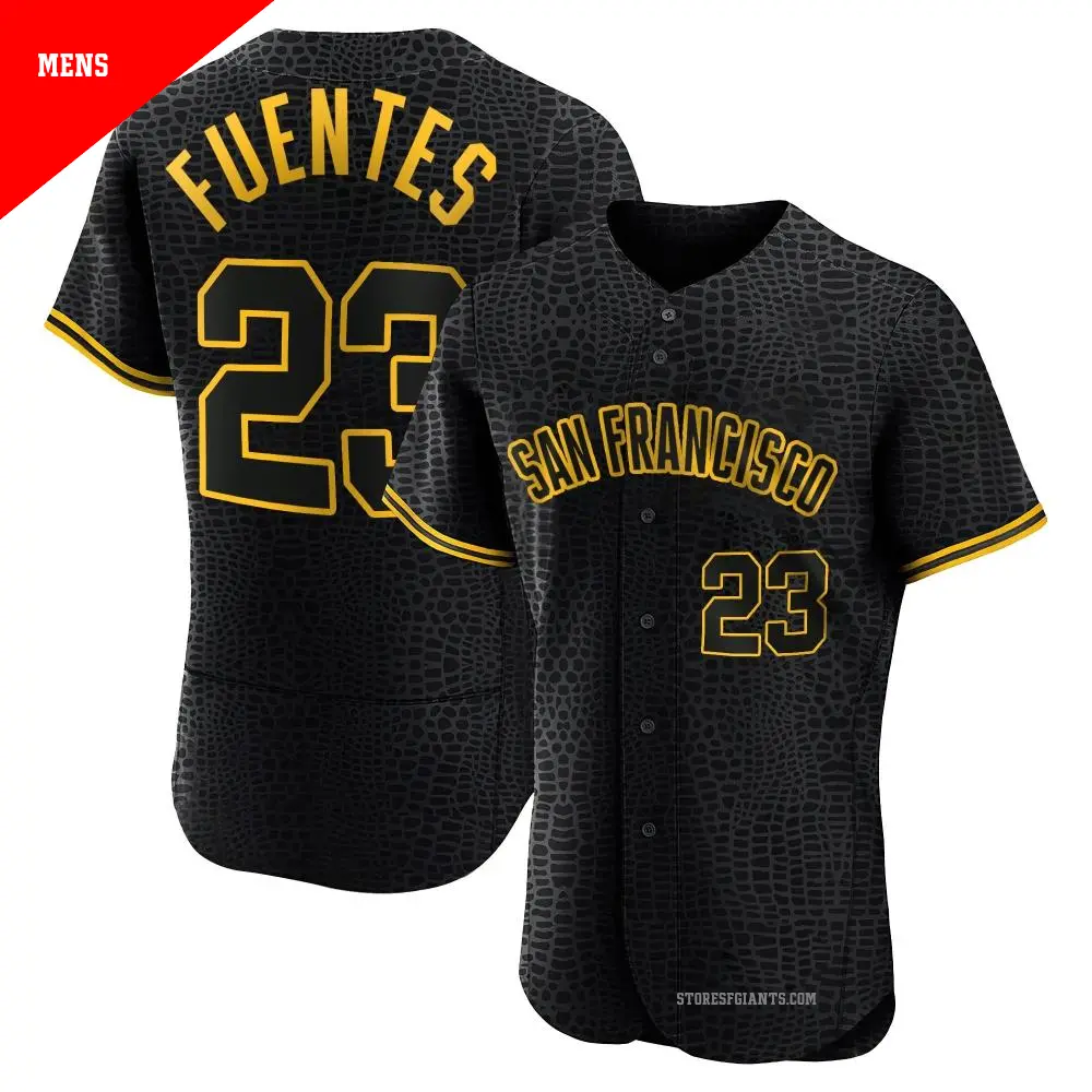 Men's ＃23 Tito Fuentes San Francisco Giants Black Authentic Snake Skin City Jersey