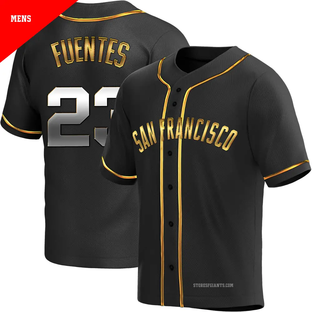 Men's ＃23 Tito Fuentes San Francisco Giants Gold Replica Black en Alternate Jersey