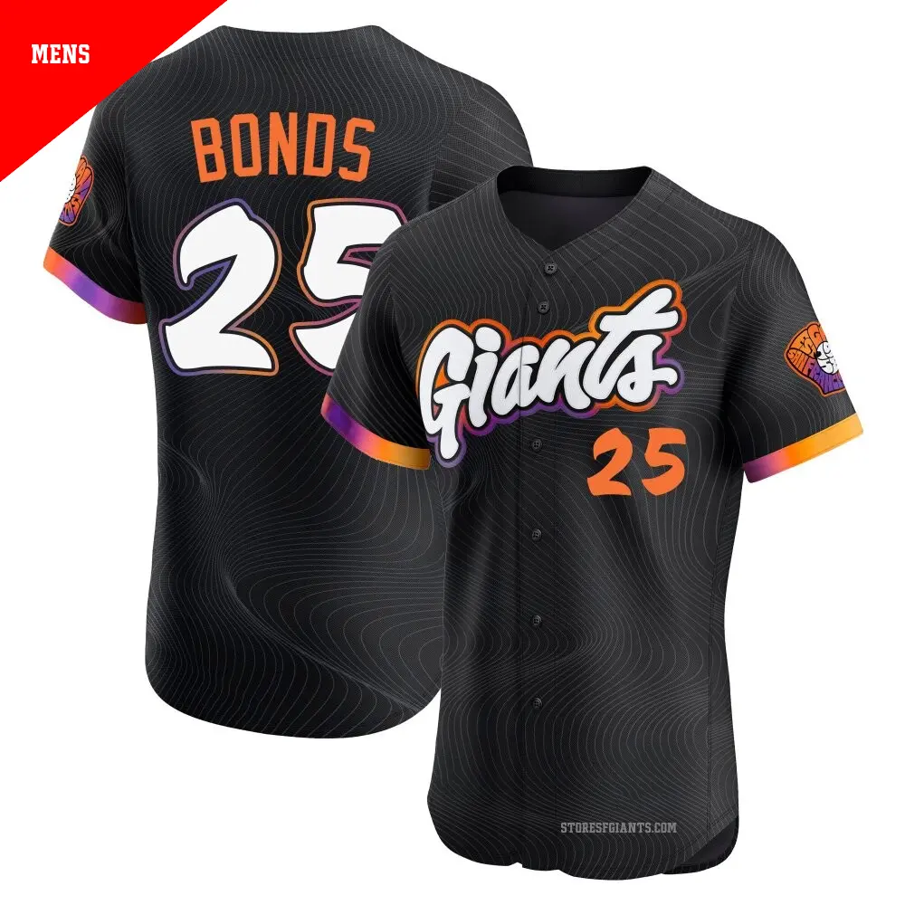 GIANTS BONDS 25 ユニフォーム Men's #25 Barry Bonds San Francisco Giants Anthracite