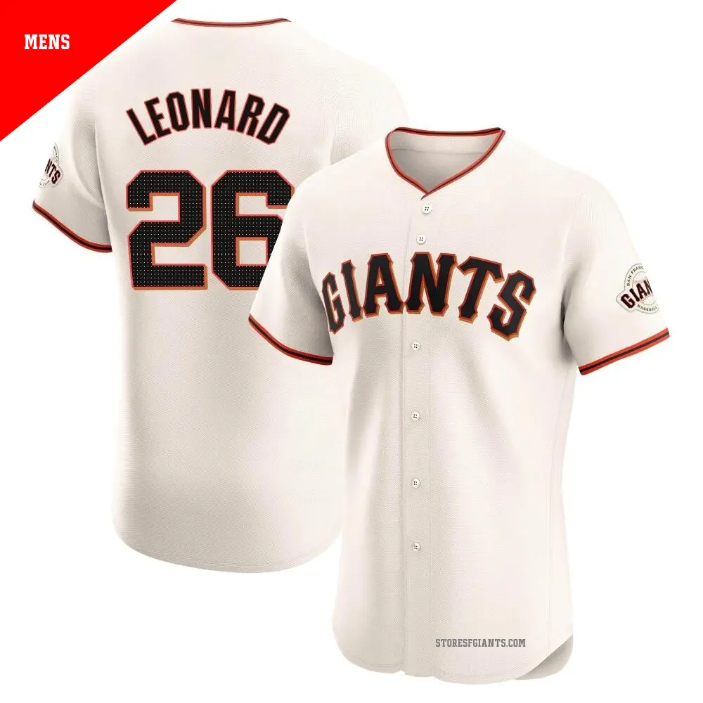 Men's ＃26 Jeffrey Leonard San Francisco Giants Cream Elite Home Jersey