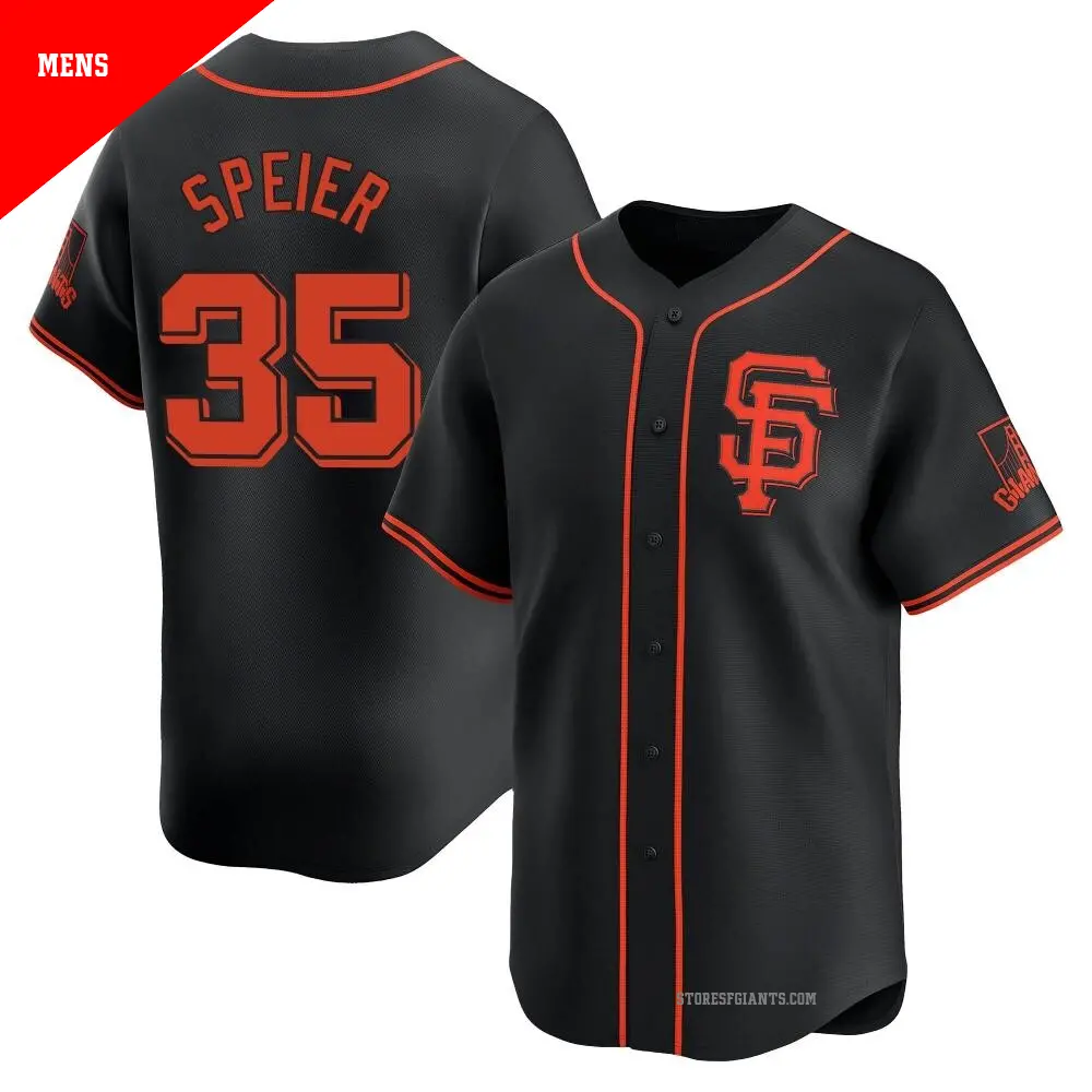 Men's ＃35 Chris Speier San Francisco Giants Black Limited Alternate Jersey
