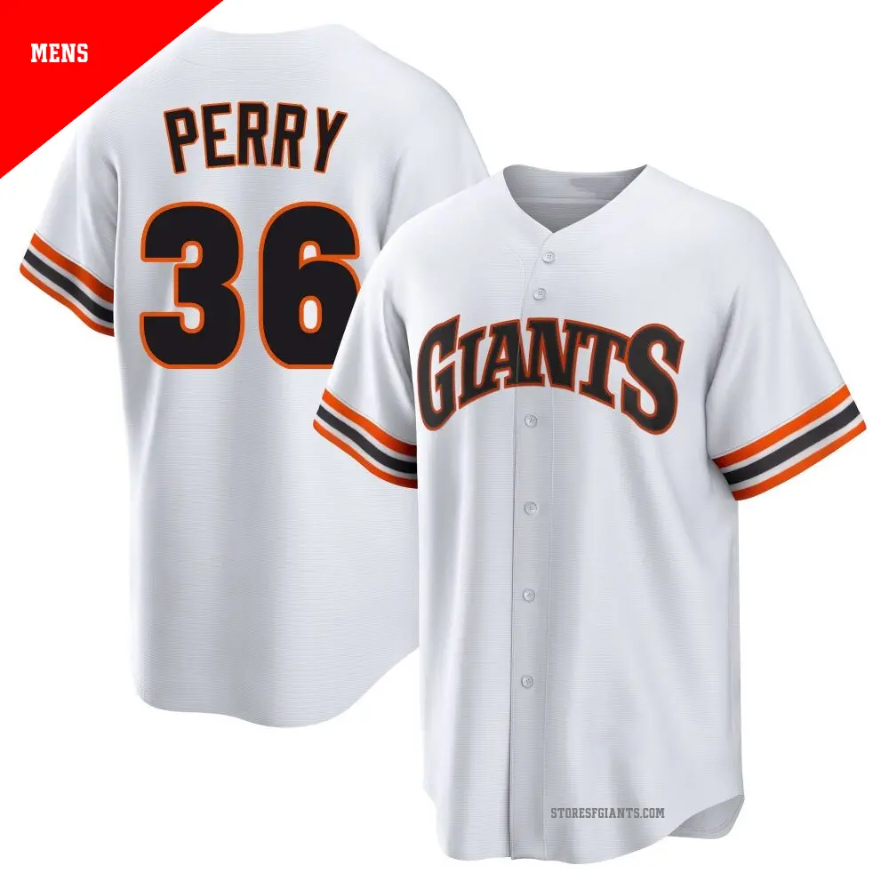 Men's ＃36 Gaylord Perry San Francisco Giants White Limited Throwback Cooperstown Collection Jersey