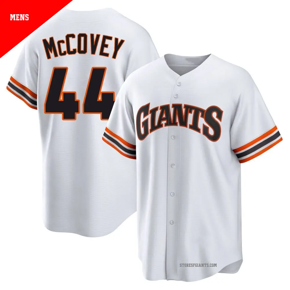 Men's ＃44 Willie McCovey San Francisco Giants White Limited Throwback Cooperstown Collection Jersey