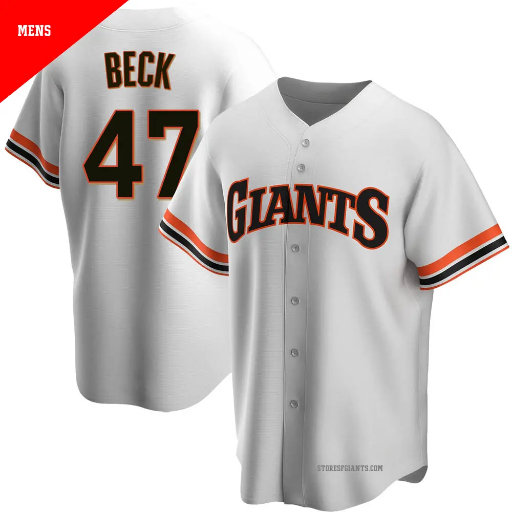 Men's ＃47 Rod Beck San Francisco Giants White Replica Home Cooperstown Collection Jersey