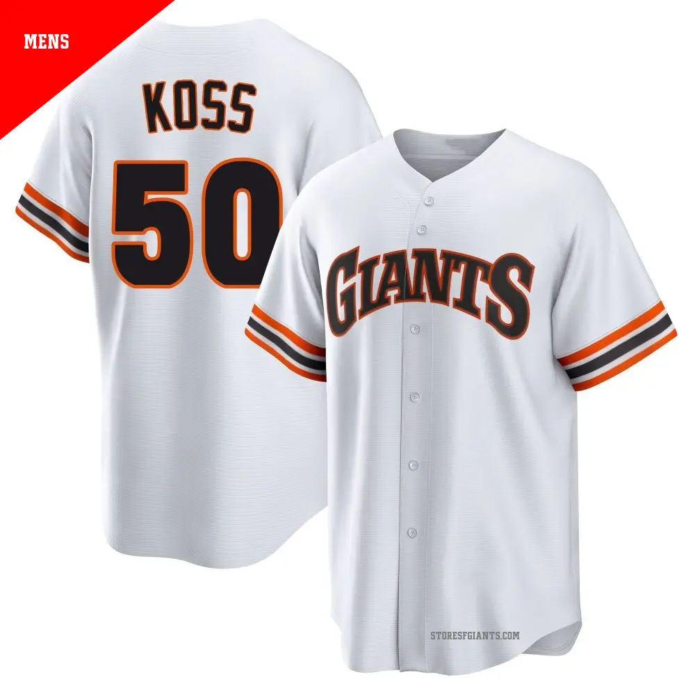 Men's ＃50 Christian Koss San Francisco Giants White Limited Throwback Cooperstown Collection Jersey