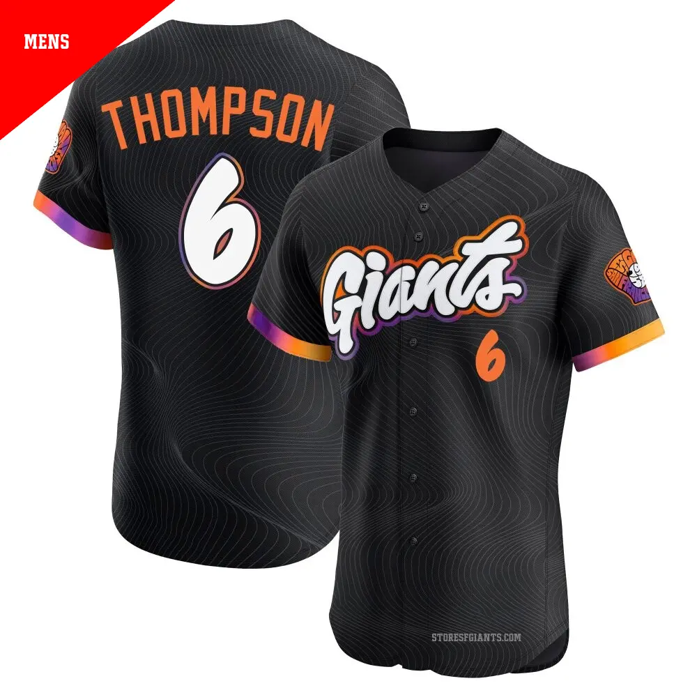 Men's ＃6 Robby Thompson San Francisco Giants Anthracite Elite 2025 City Connect Jersey