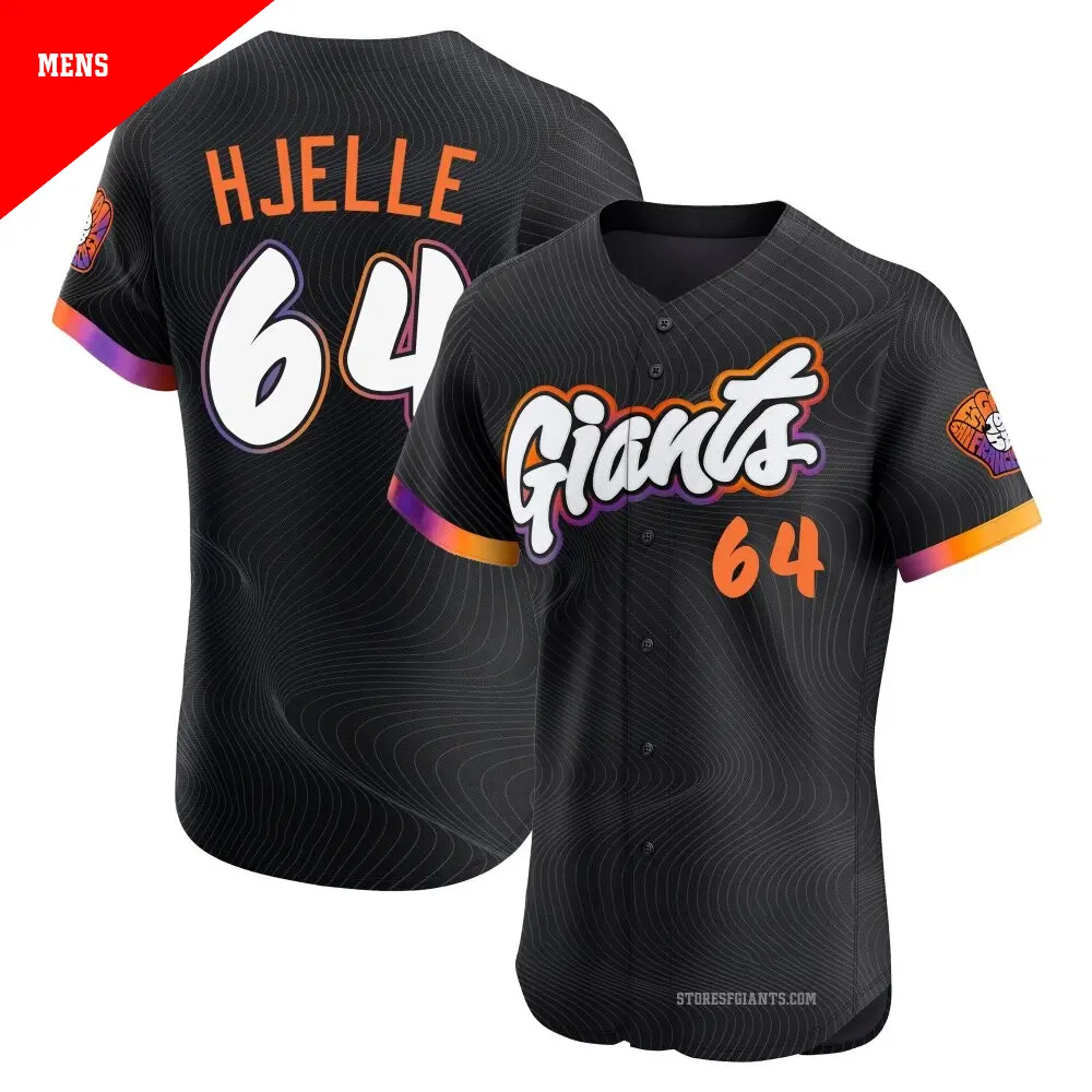 Men's ＃64 Sean Hjelle San Francisco Giants Anthracite Elite 2025 City Connect Jersey
