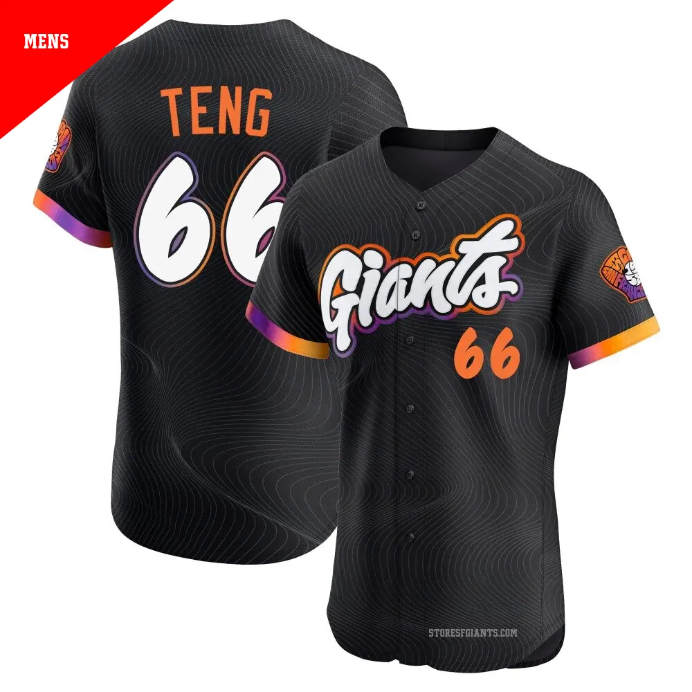 Women's #66 Kai-Wei Teng San Francisco Giants Anthracite