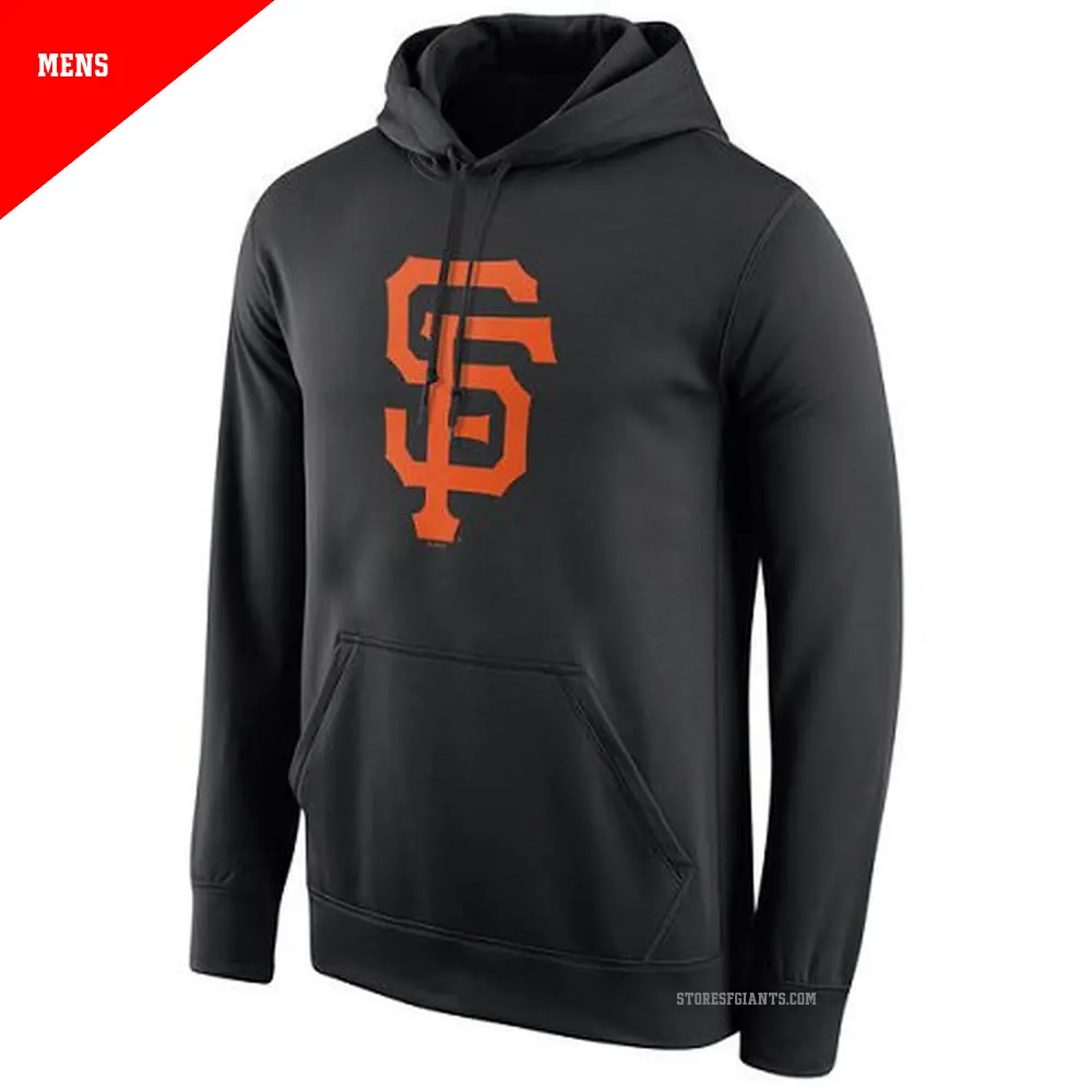Men's San Francisco Giants Black Logo Performance Pullover Hoodie -