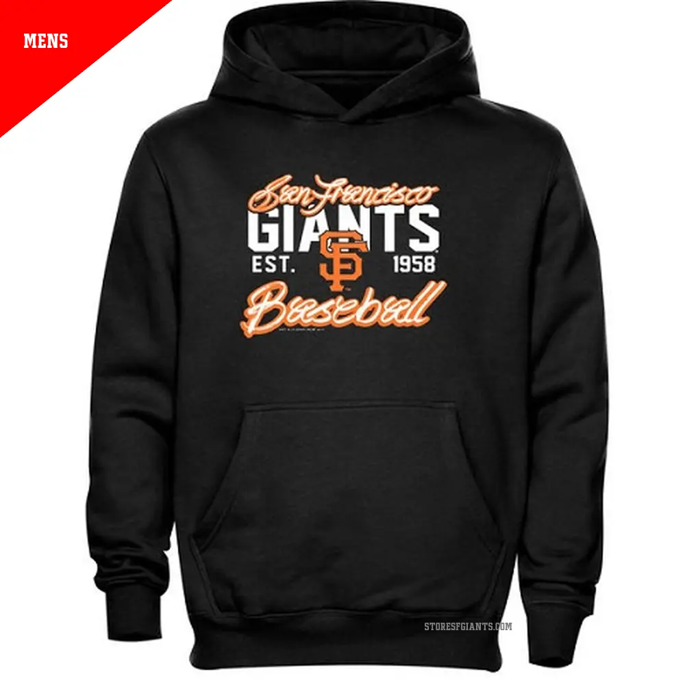 Men's San Francisco Giants Black Script Baseball Pullover Hoodie -