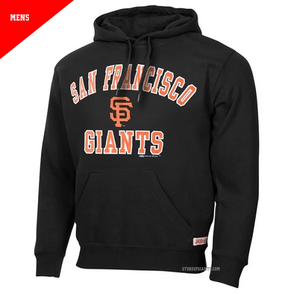 Men's San Francisco Giants Black Stitches Fastball Fleece Pullover Hoodie -