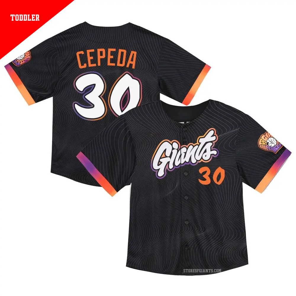 Toddler ＃30 Orlando Cepeda San Francisco Giants Anthracite Limited 2025 City Connect Jersey