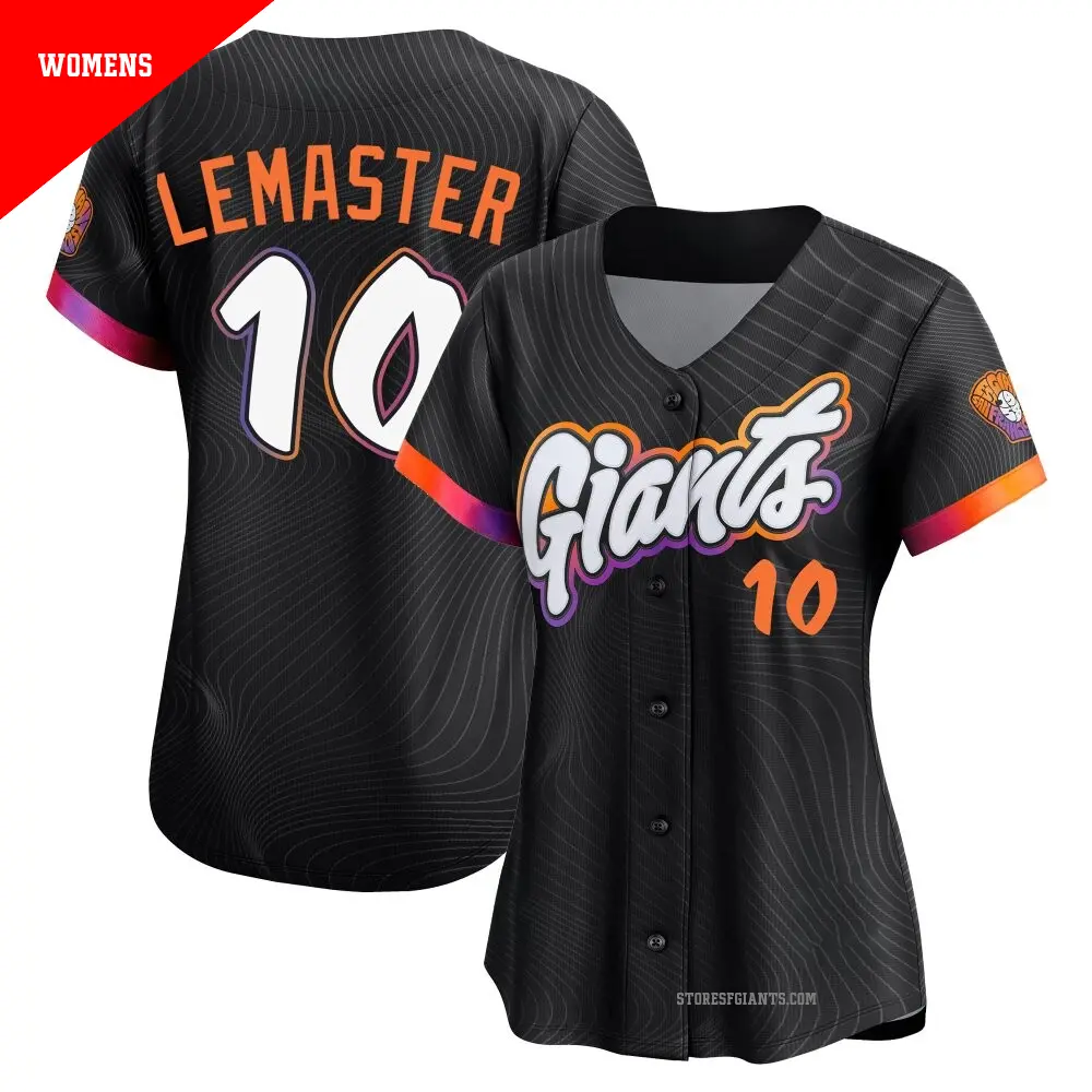 Women's ＃10 Johnnie Lemaster San Francisco Giants Anthracite Limited 2025 City Connect Jersey