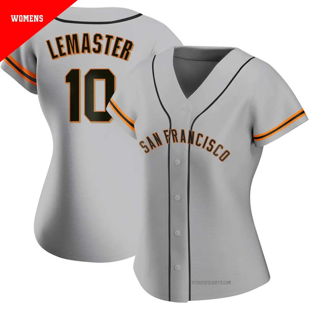 Women's ＃10 Johnnie Lemaster San Francisco Giants Gray Replica Road Jersey
