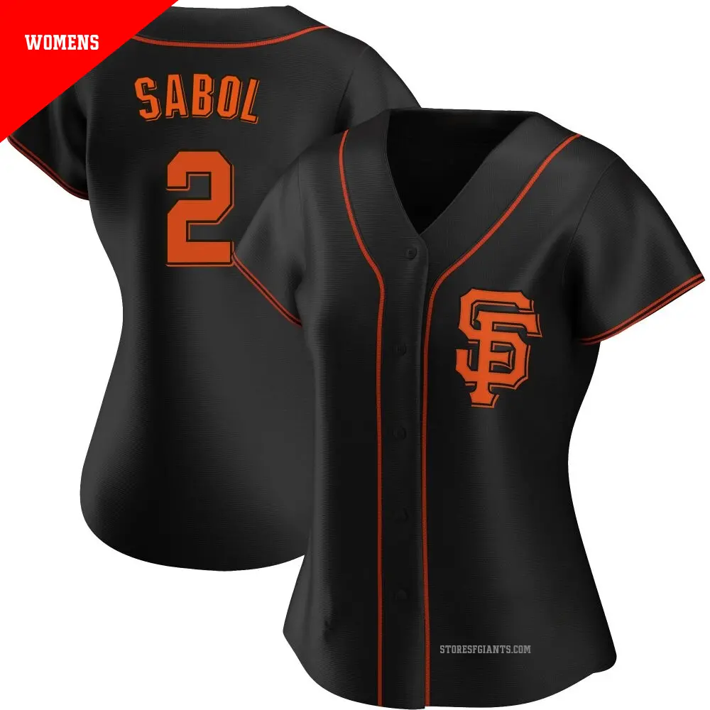 Women's ＃2 Blake Sabol San Francisco Giants Black Authentic Alternate Jersey