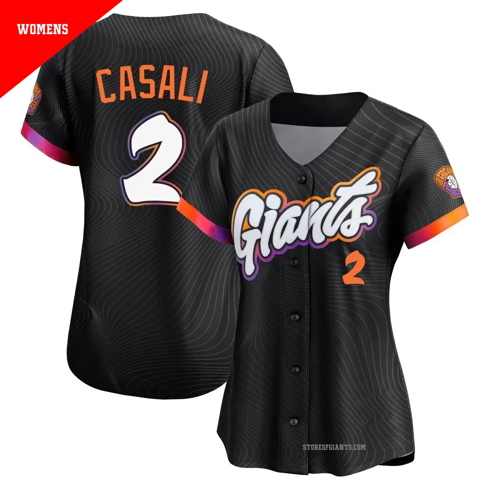 Women's ＃2 Curt Casali San Francisco Giants Anthracite Limited 2025 City Connect Jersey
