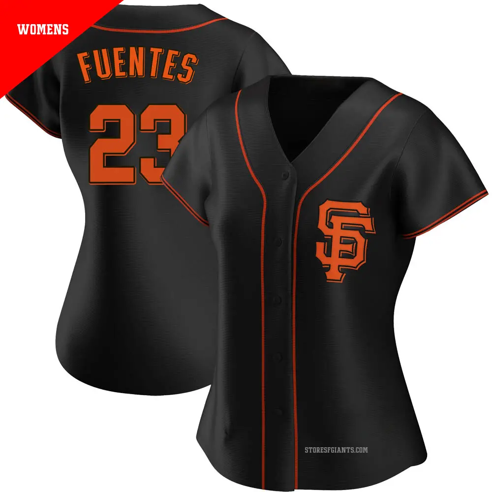 Women's ＃23 Tito Fuentes San Francisco Giants Black Authentic Alternate Jersey