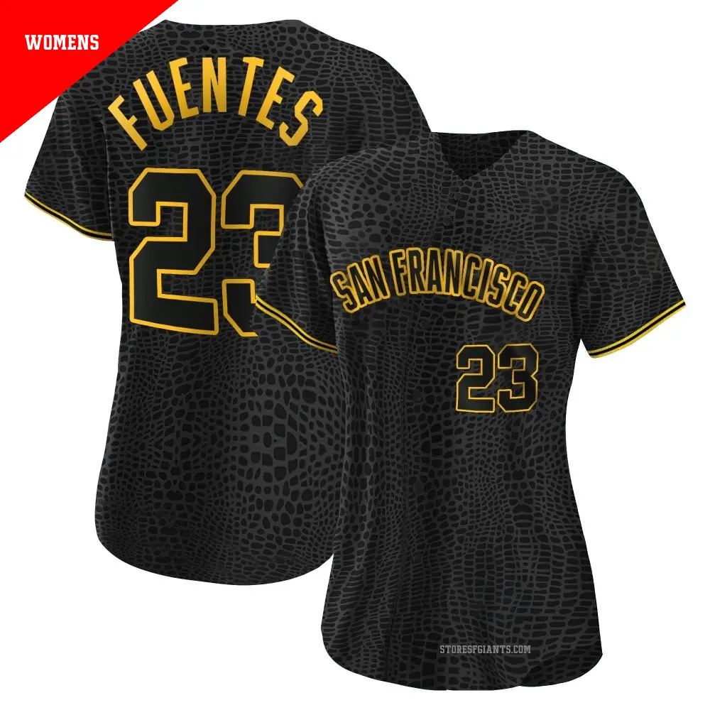 Women's ＃23 Tito Fuentes San Francisco Giants Black Authentic Snake Skin City Jersey