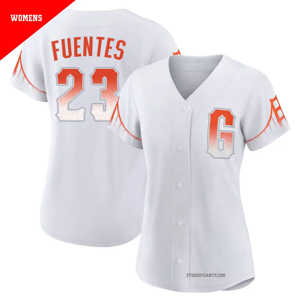 Women's ＃23 Tito Fuentes San Francisco Giants White Authentic 2021 City Connect Jersey
