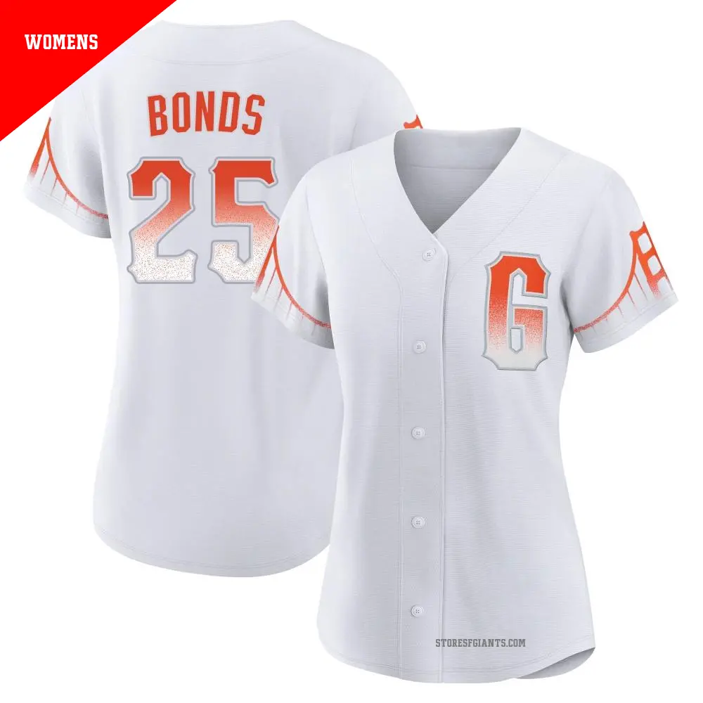 Women's ＃25 Bobby Bonds San Francisco Giants White Replica 2021 City Connect Jersey