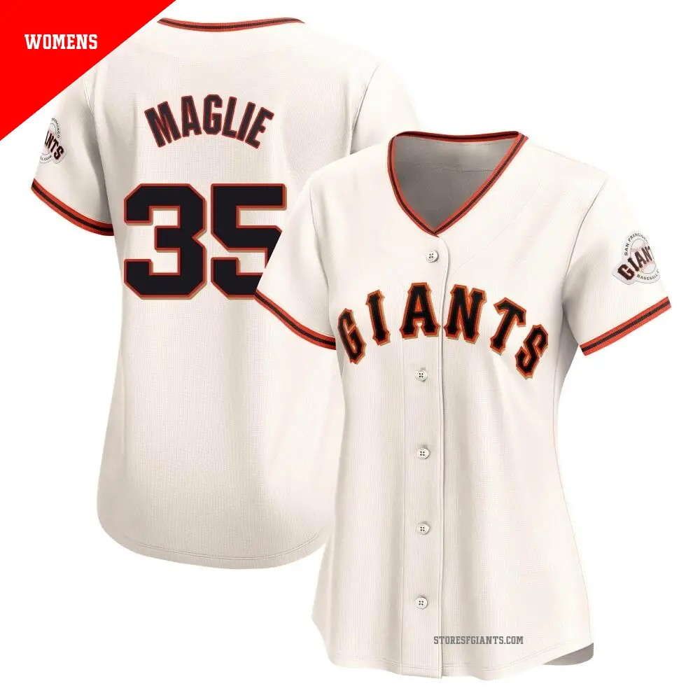 Women's ＃35 Sal Maglie San Francisco Giants Cream Limited Home Jersey