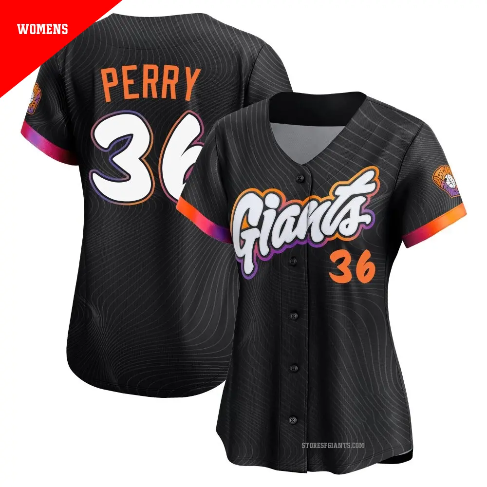 Women's ＃36 Gaylord Perry San Francisco Giants Anthracite Limited 2025 City Connect Jersey