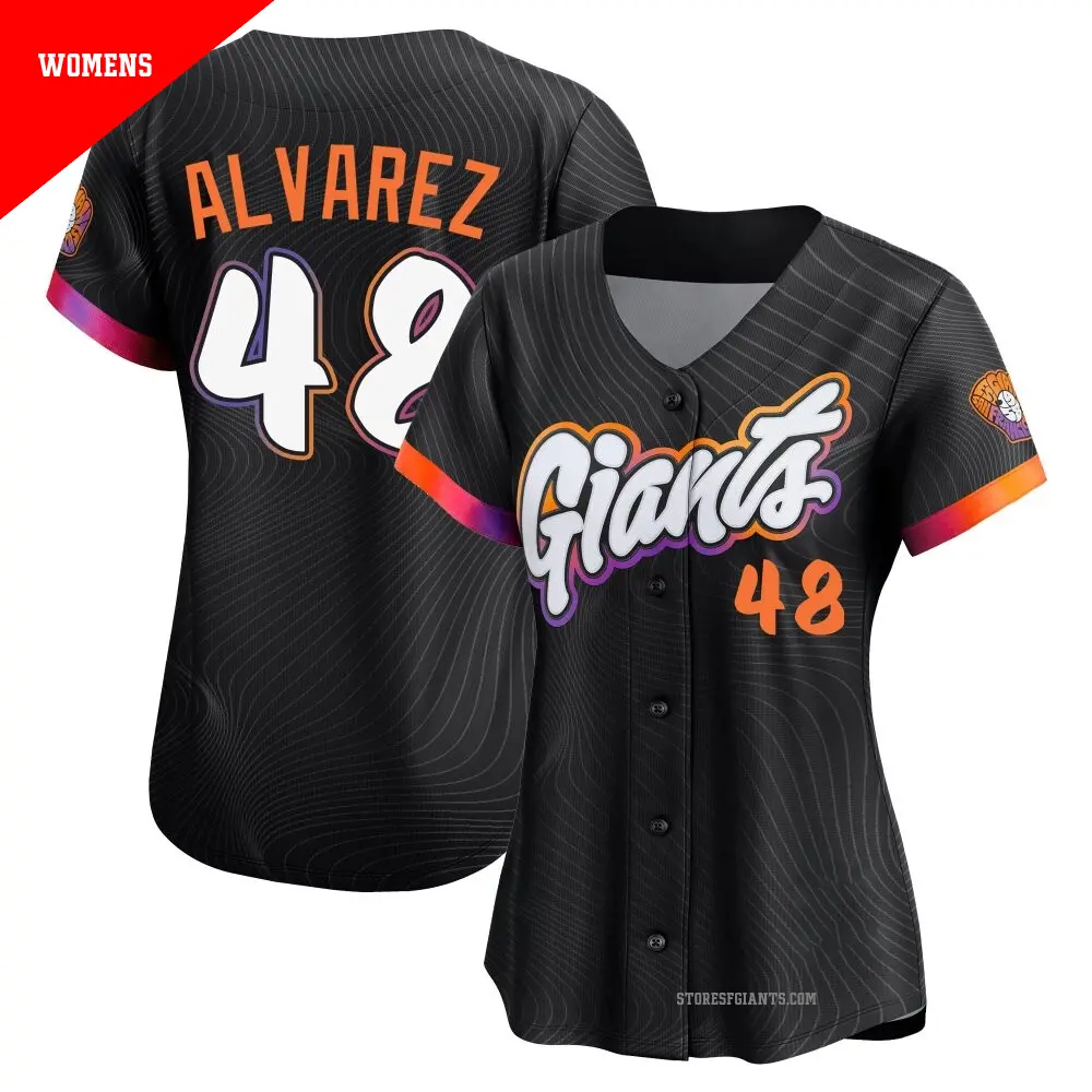 Women's ＃48 Jose Alvarez San Francisco Giants Anthracite Limited 2025 City Connect Jersey