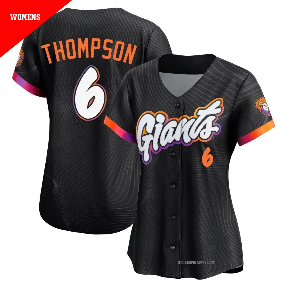 Women's ＃6 Robby Thompson San Francisco Giants Anthracite Limited 2025 City Connect Jersey