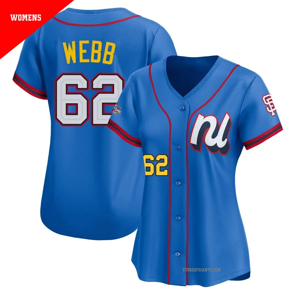 Women's ＃62 Logan Webb San Francisco Giants Blue Limited National League 2025 All-Star Edition Jersey