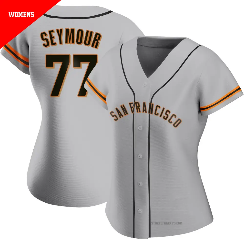 Women's ＃77 Carson Seymour San Francisco Giants Gray Replica Road Jersey