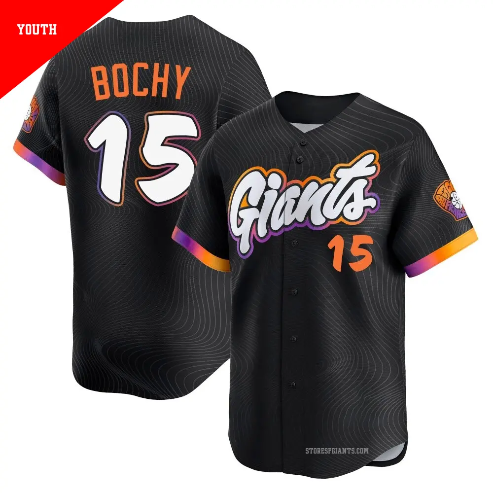 Youth ＃15 Bruce Bochy San Francisco Giants Anthracite Limited 2025 City Connect Jersey