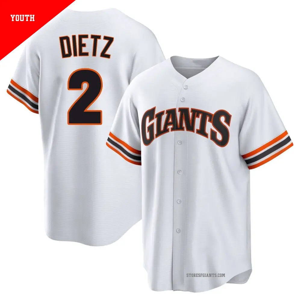 Youth ＃2 Dick Dietz San Francisco Giants White Limited Throwback Cooperstown Collection Jersey