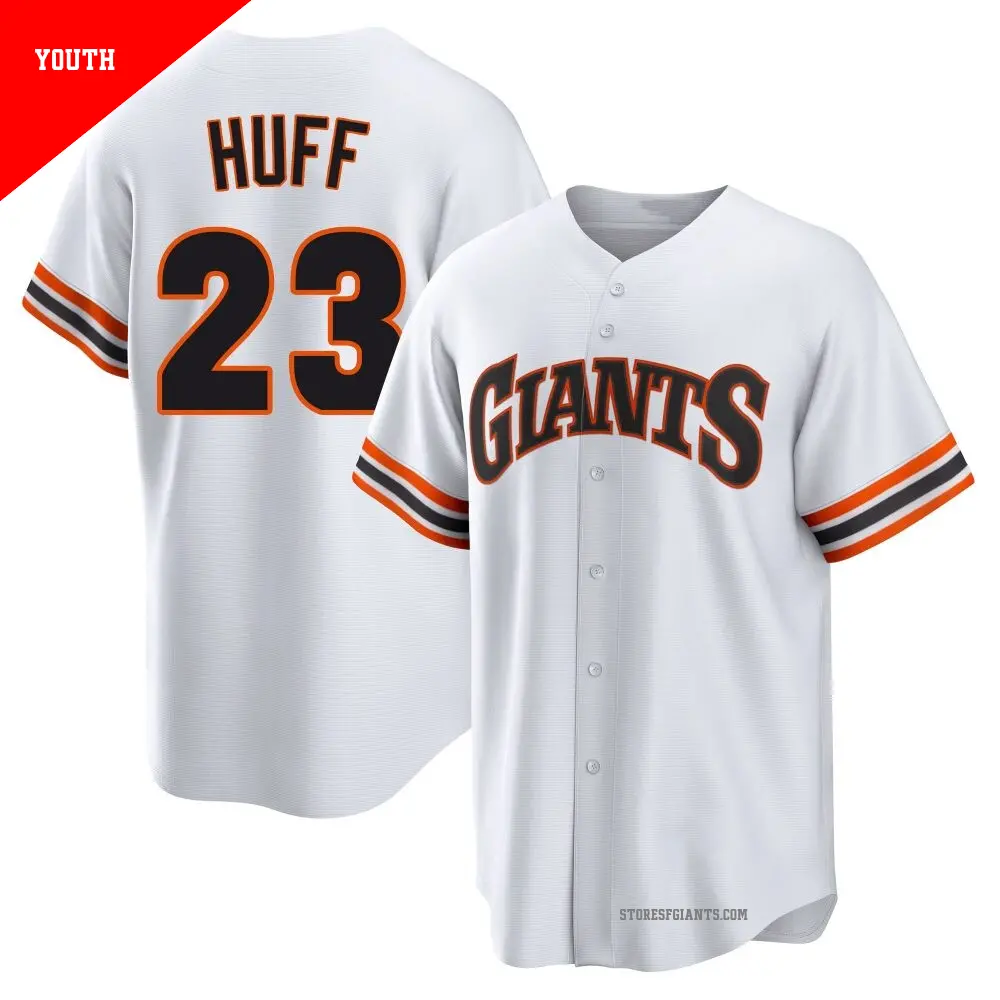Youth ＃23 Sam Huff San Francisco Giants White Limited Throwback Cooperstown Collection Jersey