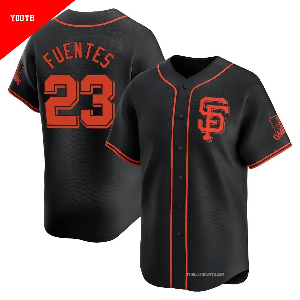 Youth ＃23 Tito Fuentes San Francisco Giants Black Limited Alternate Jersey