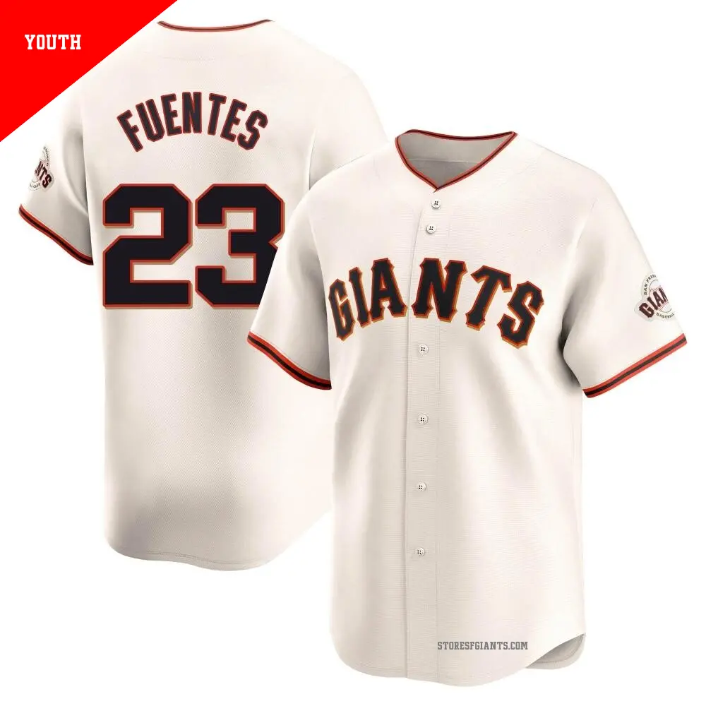 Youth ＃23 Tito Fuentes San Francisco Giants Cream Limited Home Jersey