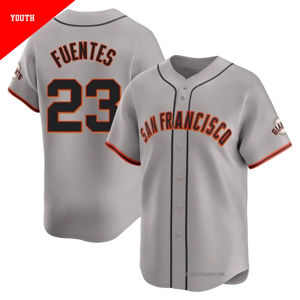 Youth ＃23 Tito Fuentes San Francisco Giants Gray Limited Away Jersey