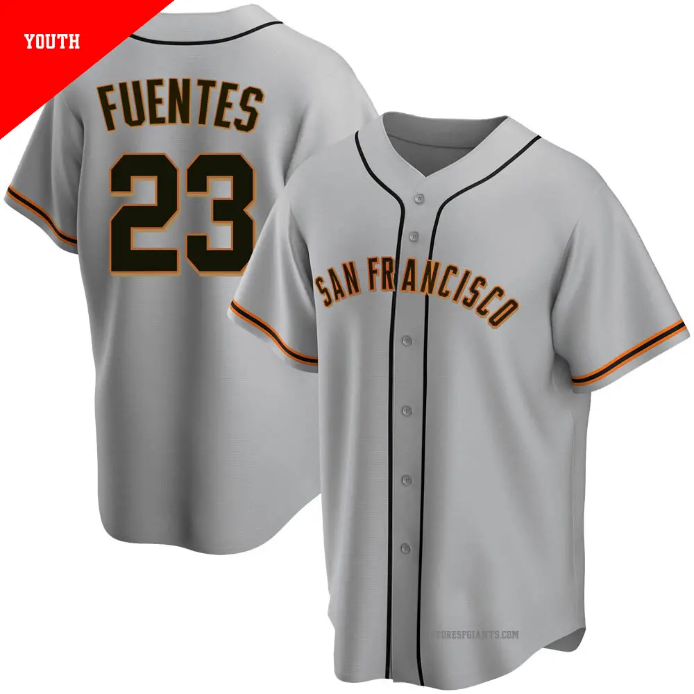 Youth ＃23 Tito Fuentes San Francisco Giants Gray Replica Road Jersey