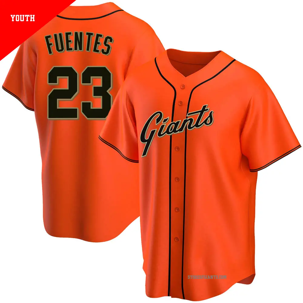 Youth ＃23 Tito Fuentes San Francisco Giants Orange Replica Alternate Jersey