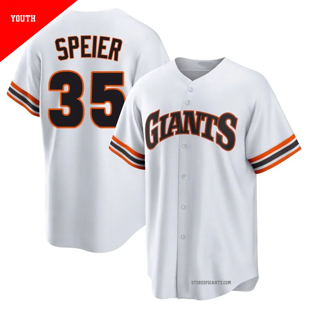 Youth ＃35 Chris Speier San Francisco Giants White Limited Throwback Cooperstown Collection Jersey